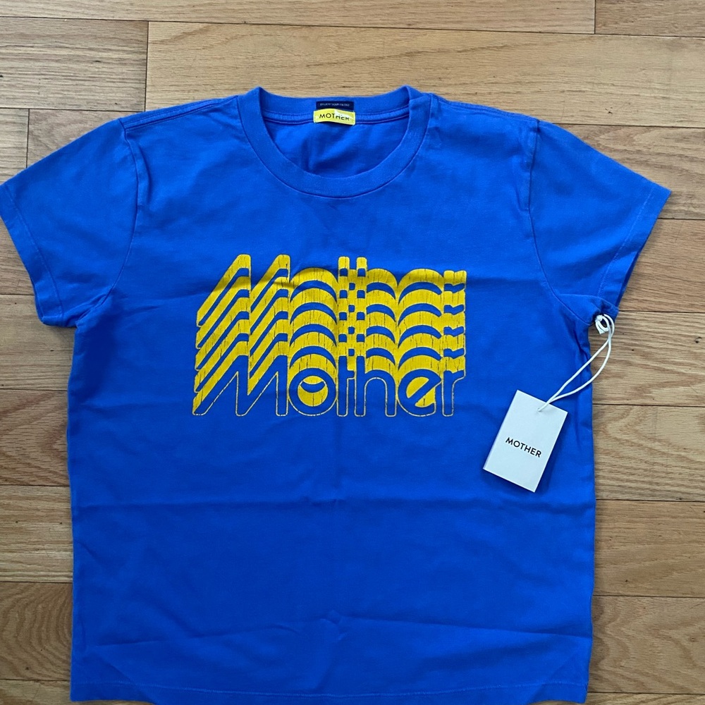 MOTHER Blue and Yellow Graphic Tee